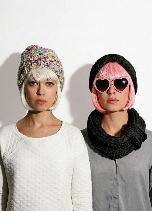2 Kits Bundle @trustthemojo | The Blueberry Muffin Snood and Headband + Milkshake beanie - Yummy Yarn Version