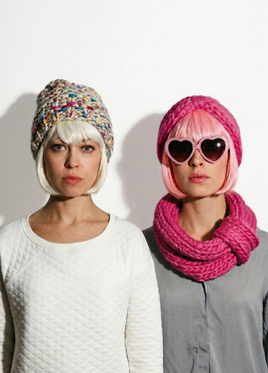2 Kits Bundle @trustthemojo | The Blueberry Muffin Snood and Headband + Milkshake beanie - Yummy Yarn Version