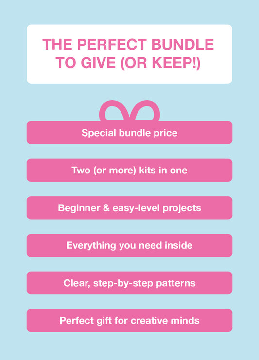 2 Kits Bundle | Knitting Stitch Sampler Kit Make your first Snood + Tupelo Cardigan - Yummy Yarn Fine Version