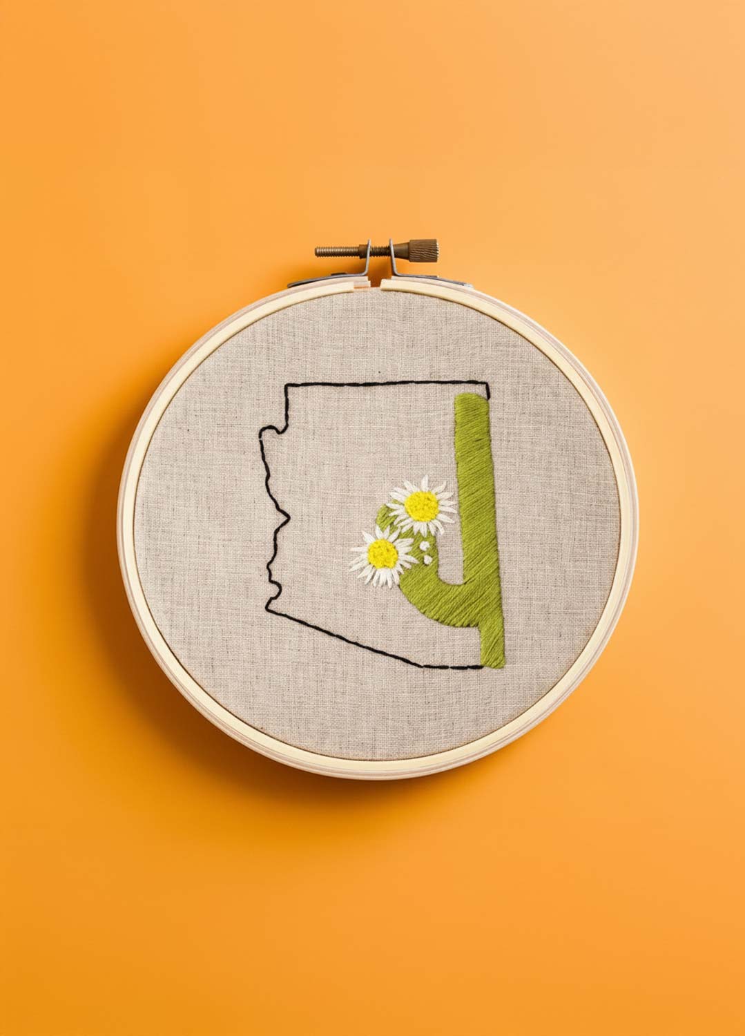 First Kit: Floral State Map Embroidery Kit - Coming Soon