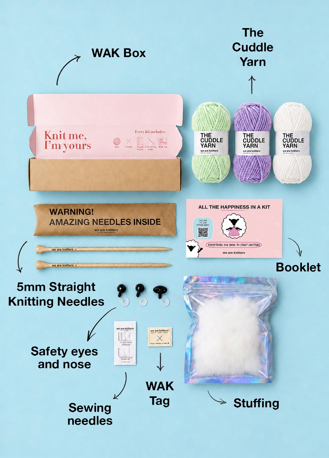 The Knitty Bunny – Einfaches Mini-Strickhasen-Kit – Cuddle Yarn