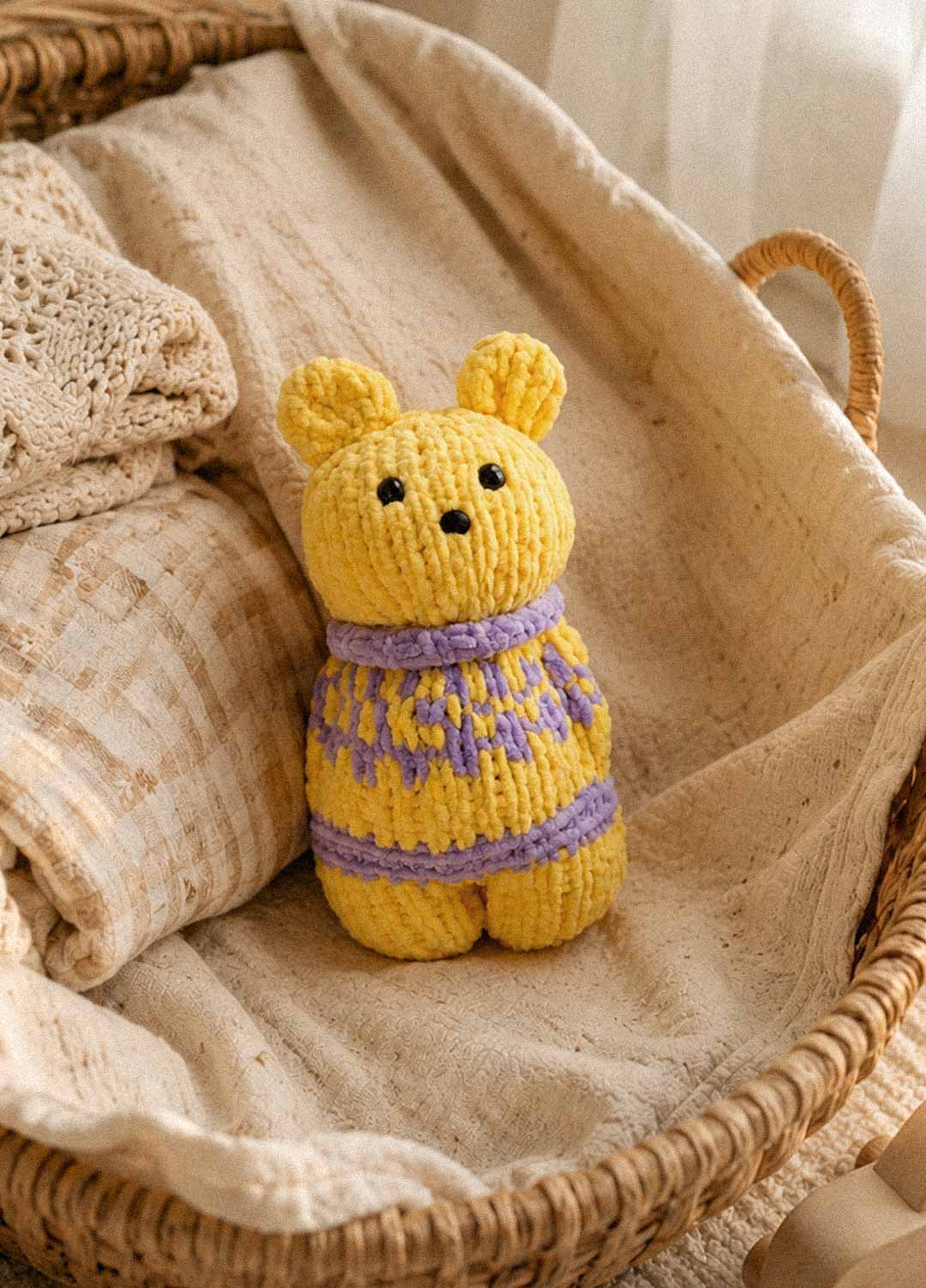 The Knitty Bear - Kit Mini Ours Tricoté Facile - Cuddle Yarn