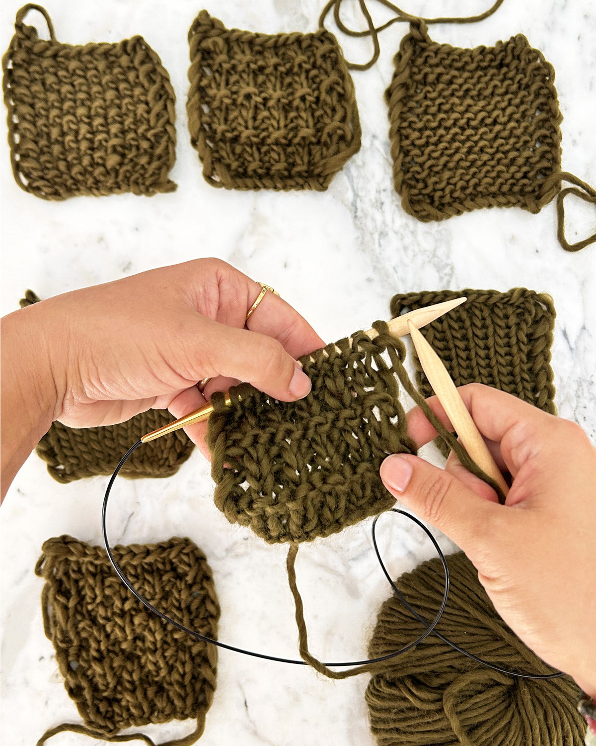 Stitch Sampler Kit: Learn The Basics Knitting Kit - Make your first Snood - Yummy Version