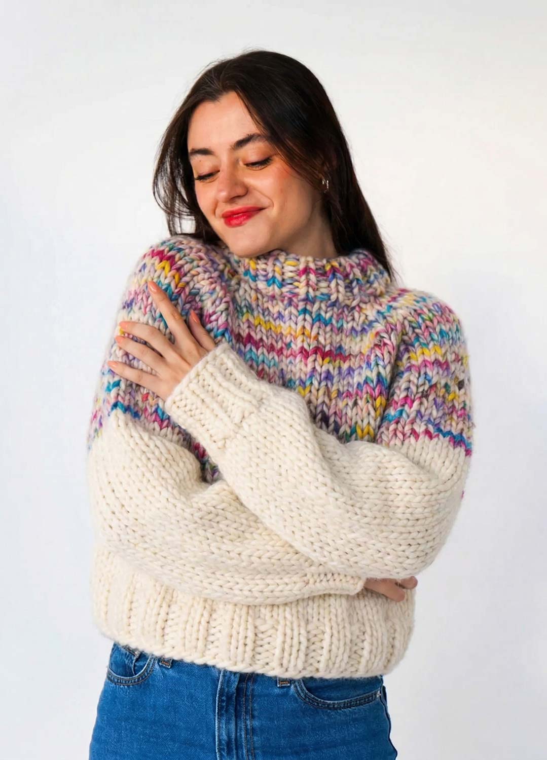 The Rainbow Sweater Kit x @paula.on.knits - Yummy Yarn Version