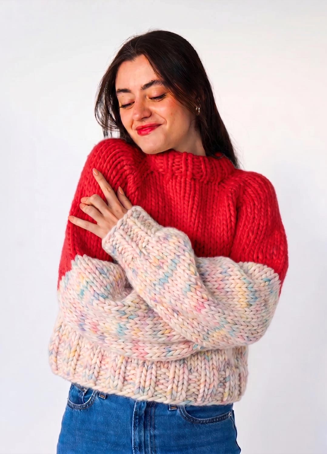 The Rainbow Sweater Kit x @paula.on.knits - Yummy Yarn Version