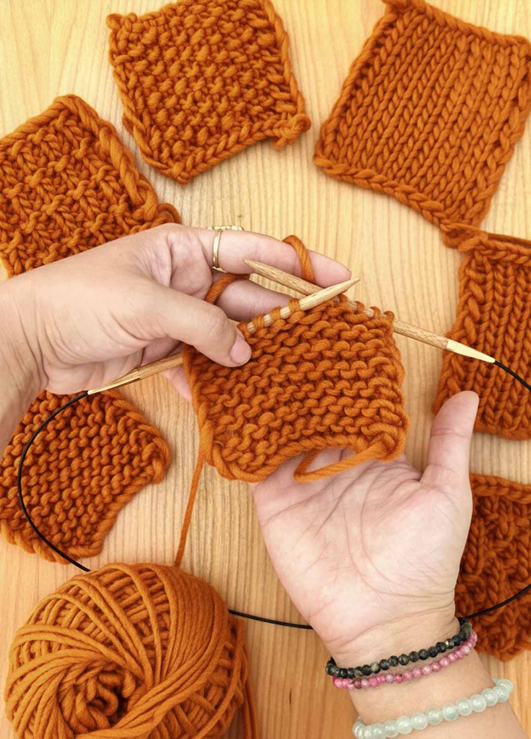 Stitch Sampler Kit: Learn The Basics Knitting Kit - Make your first Snood - Yummy Version