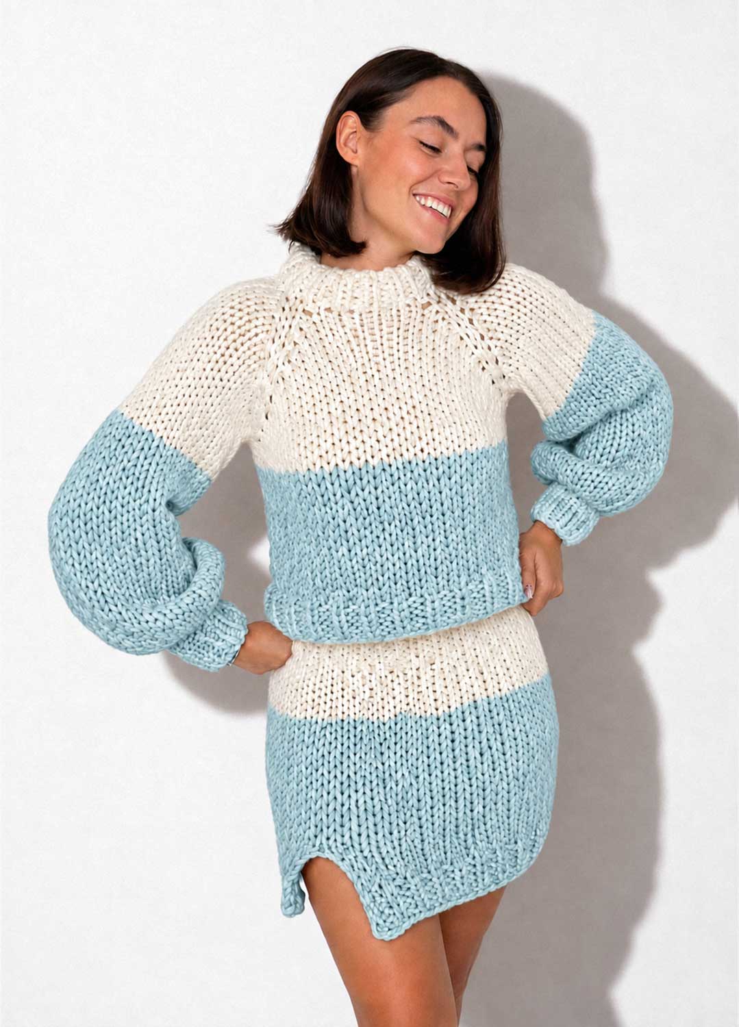 The Rainbow Skirt & Sweater Set Kit x @paula.on.knits – Yummy Yarn Version