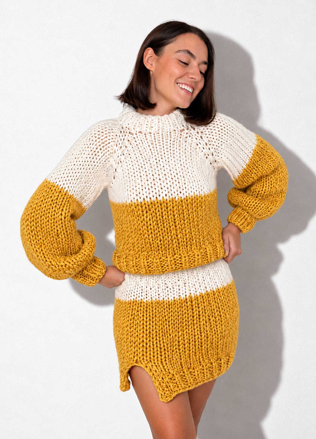 The Rainbow Skirt & Sweater Set Kit x @paula.on.knits – Yummy Yarn Version
