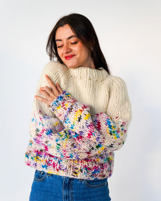 The Rainbow Sweater Kit x @paula.on.knits - Yummy Yarn Version